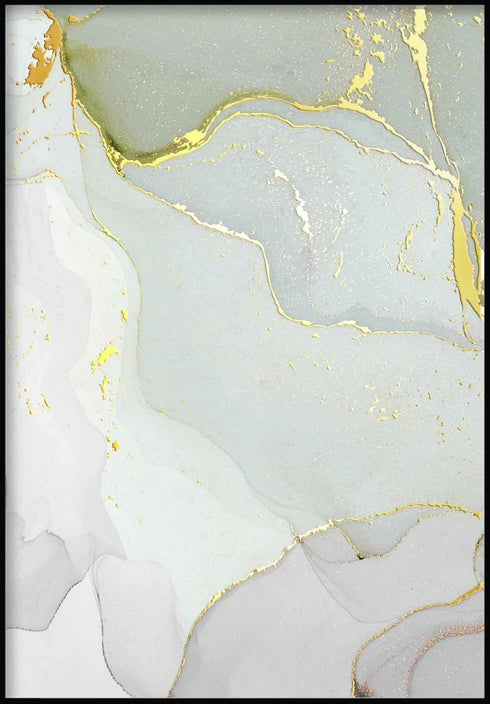 Poster in vero oro a sinistra pistacchio grigio